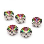 Хрустальные стразы в цапах круглой формы, радужный 8 мм, 10 шт. Astra&Craft, РЦ004НН8