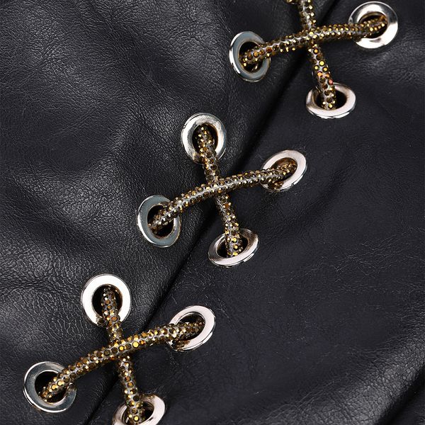 Шнурок для одежды со стразами ⌀4.0 мм, 130см TBY.1404 цв.золото уп.1шт