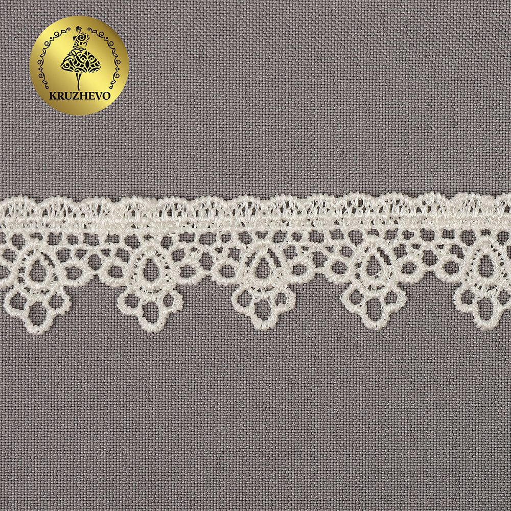 Кружево гипюр (плетёное) 25 мм / 13.71 метров, TBY.4GB2501, цв.молочный