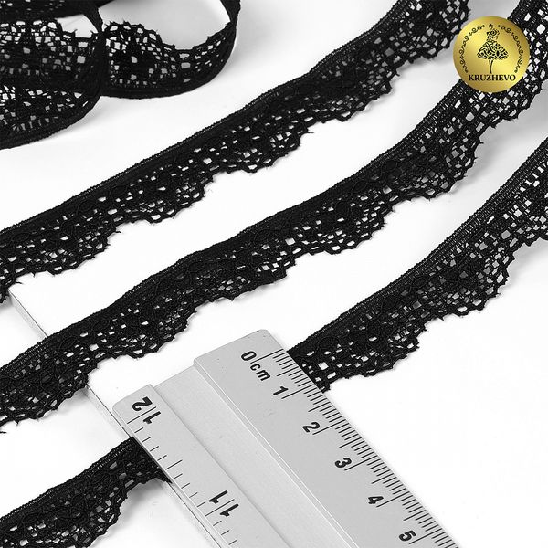 Кружево эластичное (стрейч) 15 мм, TBY.8031, 02 черный, 700м, Kruzhevo