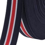 Резинка тканая 37.0 мм / 25 метров, т.синий/белый/красный