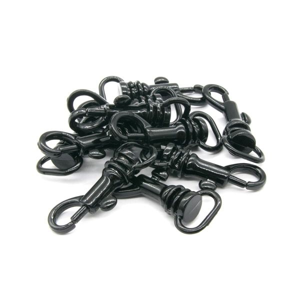 Карабин металл 10.0 мм (33х14 мм), черный глянец, 10 шт