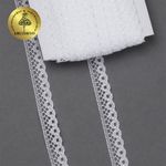 Кружево отделочное в стиле "трикотаж" 10 мм, 1665 цв.01 белый, 27.4 м