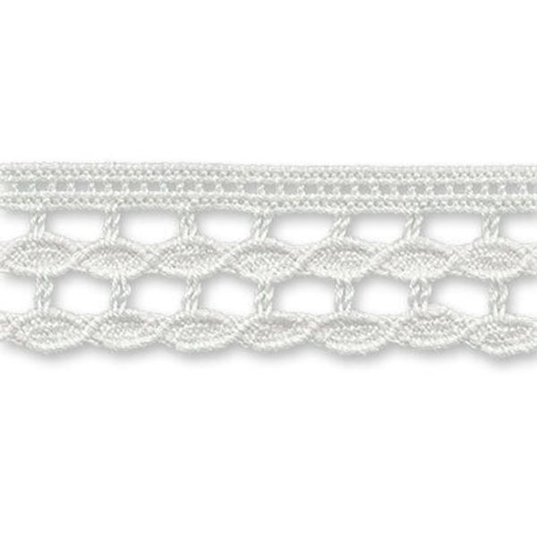 Кружево вязаное (тесьма) 15 мм / 22.8 м, 001 белый, Gamma HVK-41