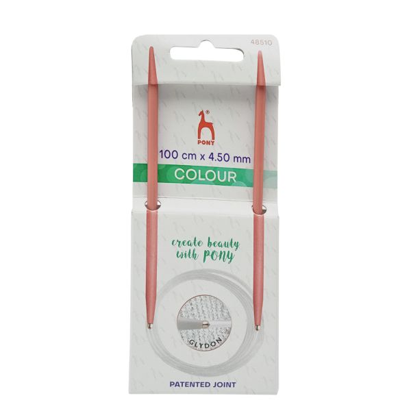 Спицы круговые Pony Colour ⌀4.5 мм, 100 см, алюминий, 48510