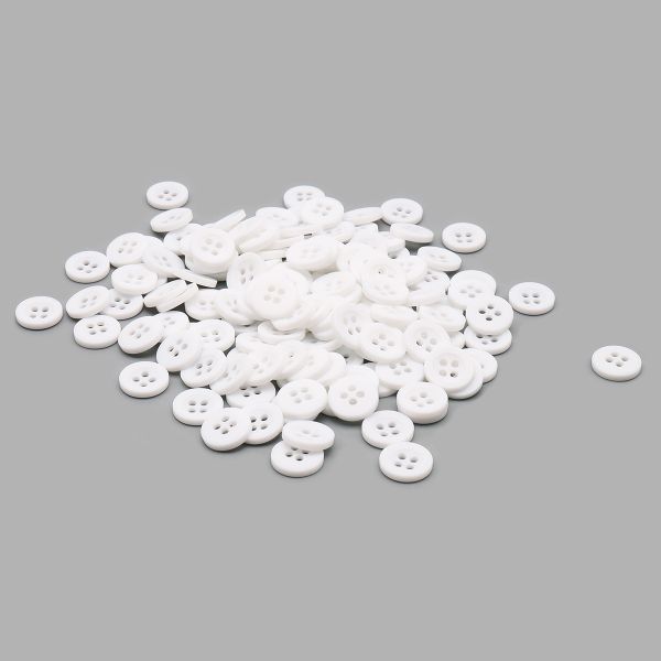 Пуговицы на 4 прокола 18L (11мм), пластик (белый матовый), ВАХ2Н, 144 шт