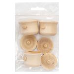 Заготовка из дерева Кастрюля мал, h4, d4,5, d крышки 4,2см, 3 шт