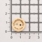 Пуговицы на 2 прокола Handmade with love 24L (15мм), дерево (Milk (молочный)), W22, 36 шт