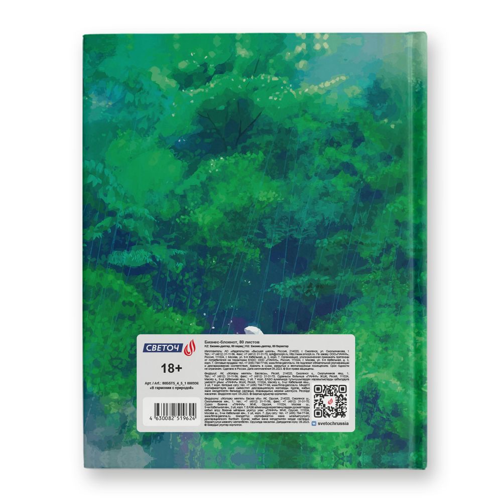 Бизнес-блокнот, глянцевая ламинация, A5+ 80 л. 22 шт, клетка, В гармонии с природой 000936, Светоч 80ББТ5_4_5_1