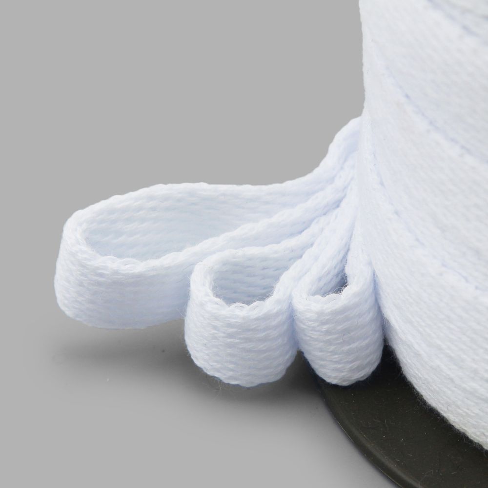 Шнур плоский плетеный х/б ⌀15.0 мм / 100 метров, цв.отбеленный