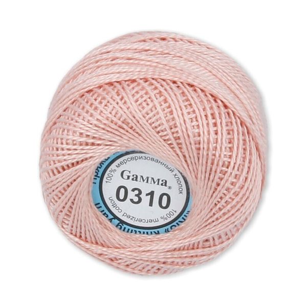 Пряжа нитки Ирис / уп.10 мот. по 10г, 82м, 0310 св-персиковый, Gamma