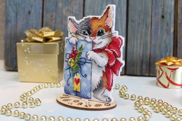 Набор для вышивания нитками МП Студия (Жар-птица), Пора открывать подарки, 13х9 см