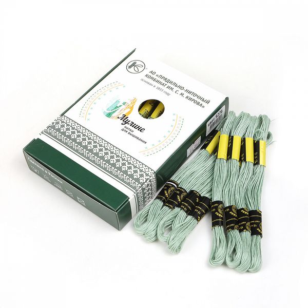 Мулине ПНК им.Кирова цв.9276 бл.зеленый, 24 мотка по 8 метров