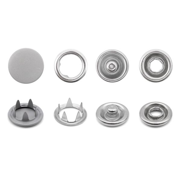 Кнопка рубашечная (джерси) закрытая ⌀9.5 мм, ≈1440 шт, МЕТАЛЛ, эмаль, 523 св.серый матовый, NEW STAR