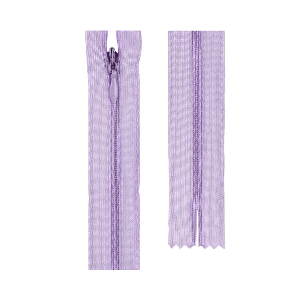 Молния спираль потайная плательная Т3 (3 мм) 1 зам., н/раз., 50 см, 10 шт, №163 сиреневый, Gamma G013P Молния спираль потайная плательная Т3 (3 мм) 1 зам., н/раз., 50 см, 10 шт, №163 сиреневый, Gamma G013P