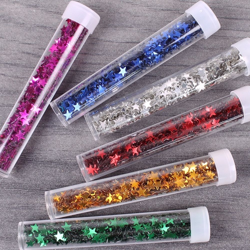 Декоративные фигурные звездочки 6 цветов, 12 шт