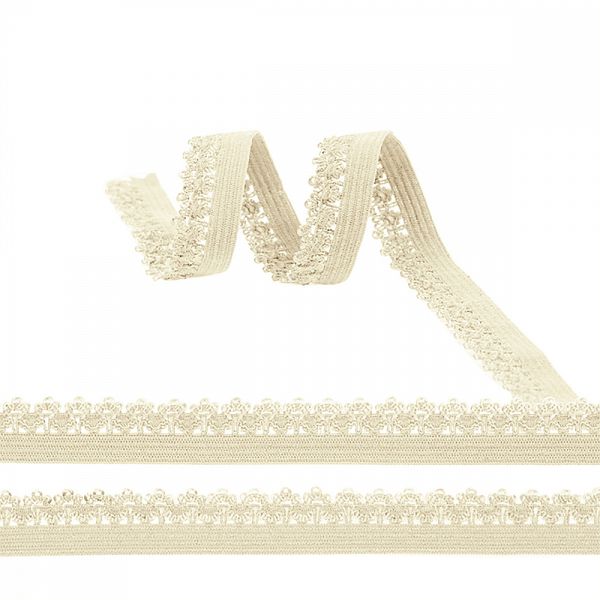 Резинка бельевая (ажурная) 12.0 мм / 1000 метров, RB01 бежевый F307