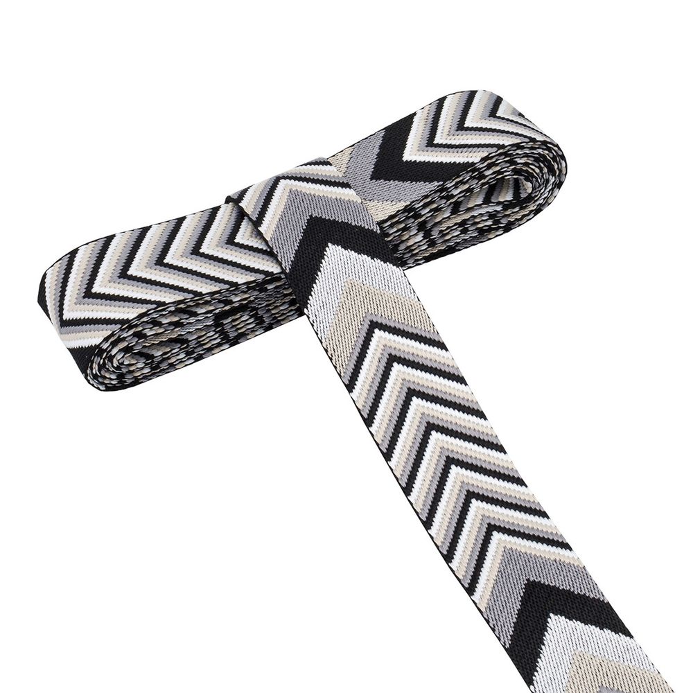 Стропа (ременная лента) 38 мм / 3 метра, [40 г/пог.м], с принтом 2-сторонняя, D147 серый/черный, 3Al354