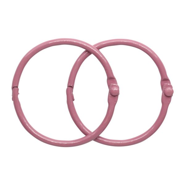Кольца для альбомов разъемные металл 35 мм, 10 шт, темно-розовый, 5AS-105