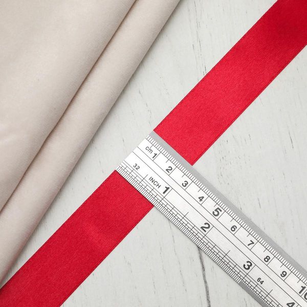 Лента атласная 1-сторонняя 25.0 мм / 22.86±1 метров, 027 ярко-красный, Globus