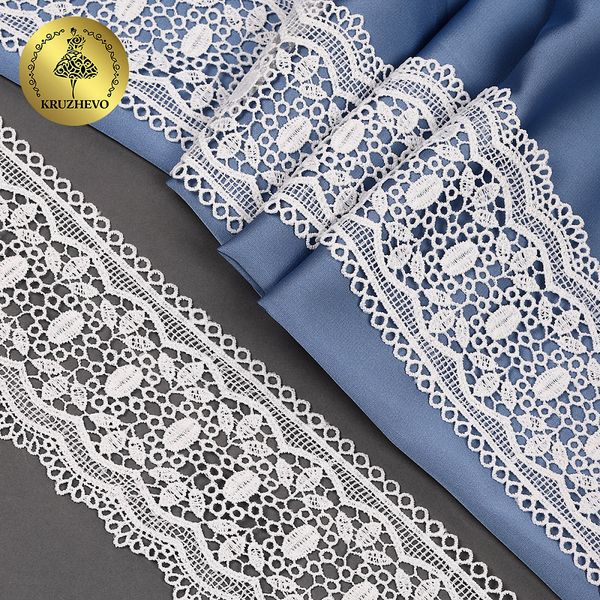 Кружево гипюр (плетёное) 80 мм, матовая нить TBY.0618, цв.белый уп.13.71м, Kruzhevo
