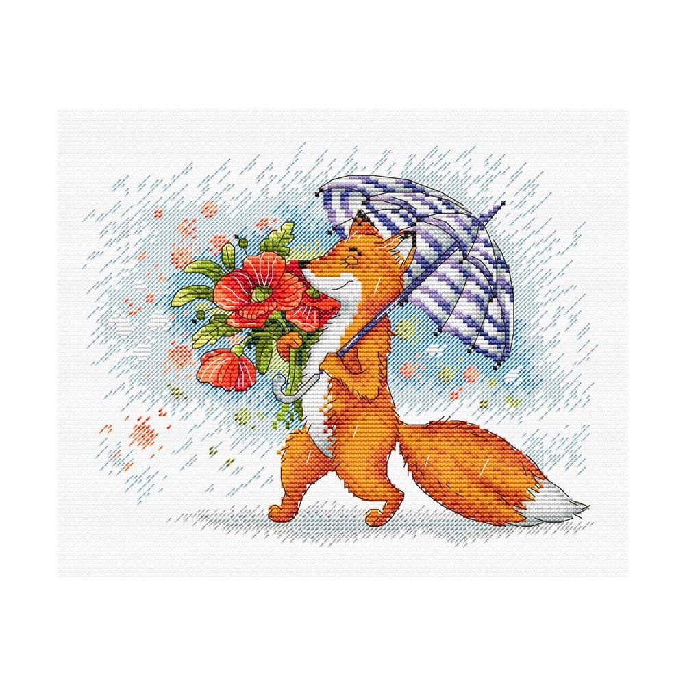 Набор для вышивания нитками МП Студия, Прогулка под дождем 18х22см