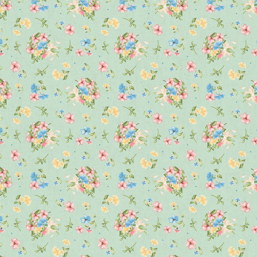 Ткань для пэчворка Peppy Нежная история, отрез 50х55 см, 146 г/м², НИ-10 зеленый, Peppy