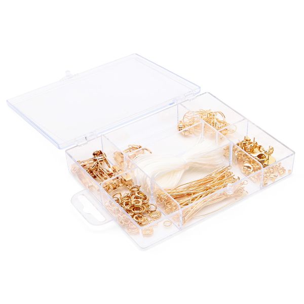 Набор фурнитуры для изготовления бижутерии с нитью 18,28м, золото Astra&Craft, 60730