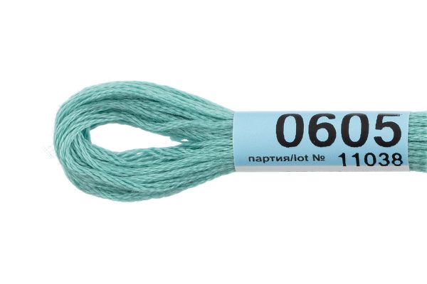 Мулине Gamma 100% хлопок, цв.0605 св.бирюза, 24 мотка по 8 метров