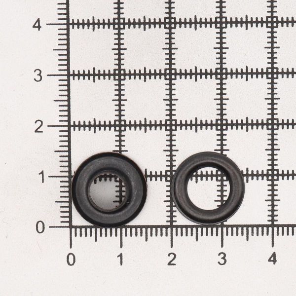 Люверсы металл ⌀_7.3 мм (внутр.), h5.41 мм (внутр.), №5, сталь, черная резина, уп.≈1000 шт, New Star