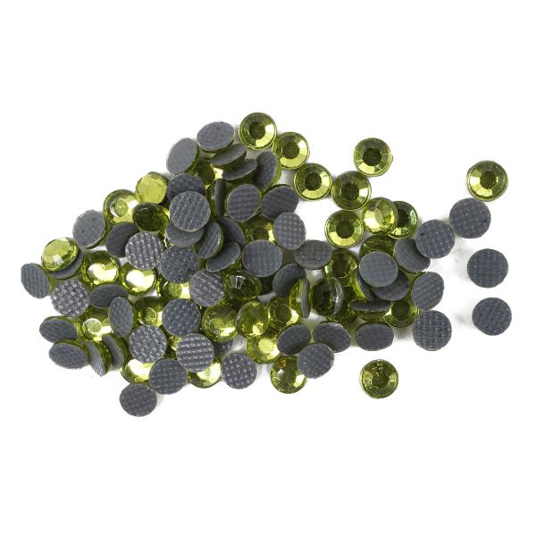 Стразы термоклеевые, 4 мм, ss16, 100 шт/упак (115 желто-зеленый)