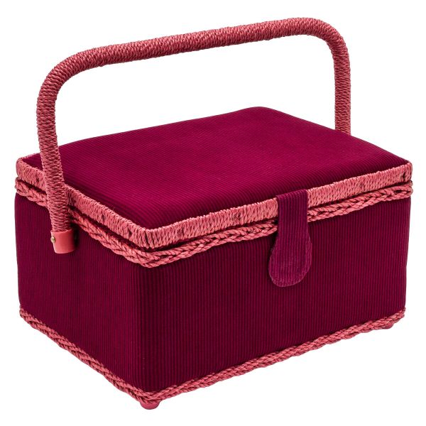 Шкатулка средняя, декоративная, цв. темно-красный, вельвет 26х19х14см, ASST-1_3-PVC-Tray