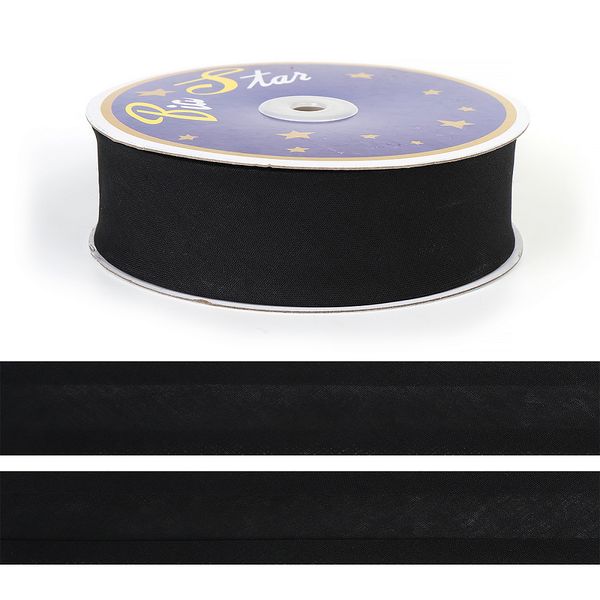 Косая бейка хлопковая 40 мм, BS, 27.43 метров, F322 черный