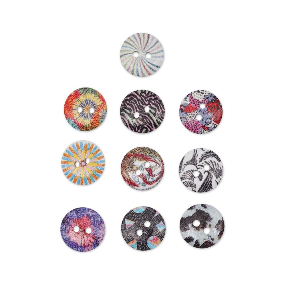 Украшения декоративные пуговицы деревянные Орнаменты №4, 15 мм, 100 шт
