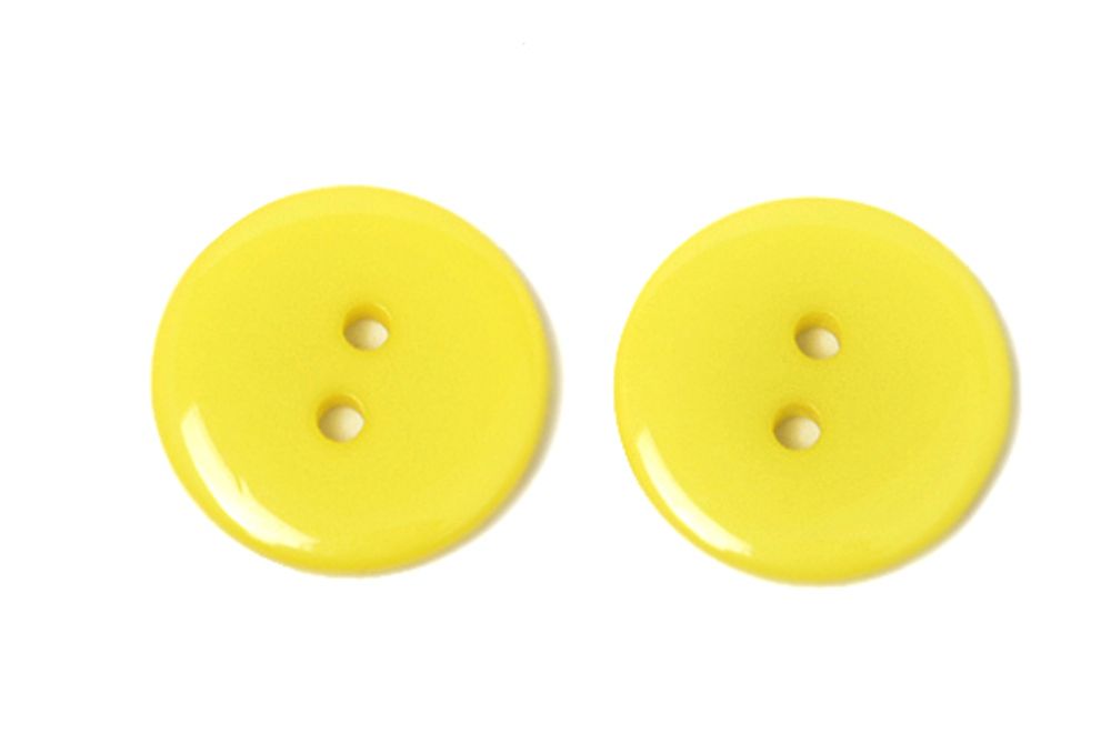 Пуговицы 2 прокола пластик цв.110 желтый 32L-20мм, 150 шт