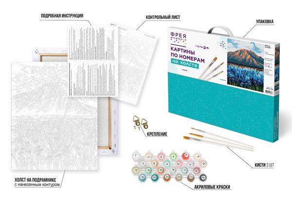 Картина по номерам Фрея PNB/PL-346, Ирисы в горах, 50х40 см