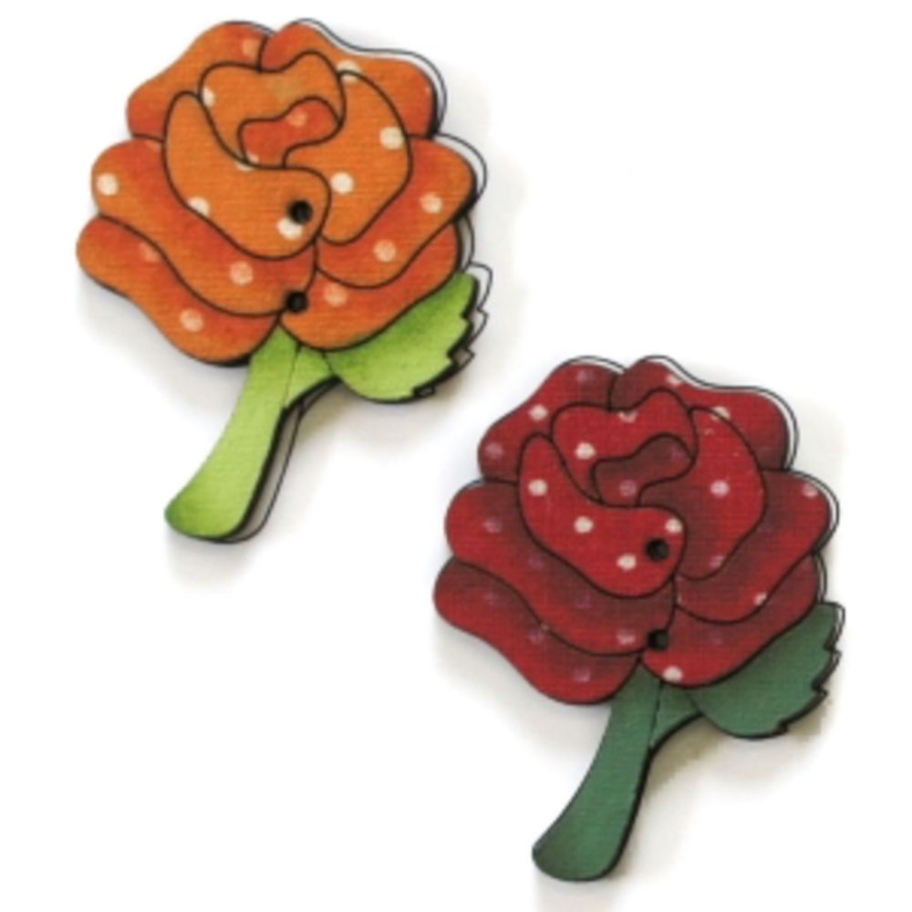 Украшения декоративные пуговицы (розочки), Aurora, 1 шт, AU-B4383