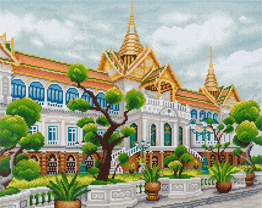 Алмазная (кристальная) мозаика Фрея, на подрамнике Путешествие в Бангкок, 50х40 см