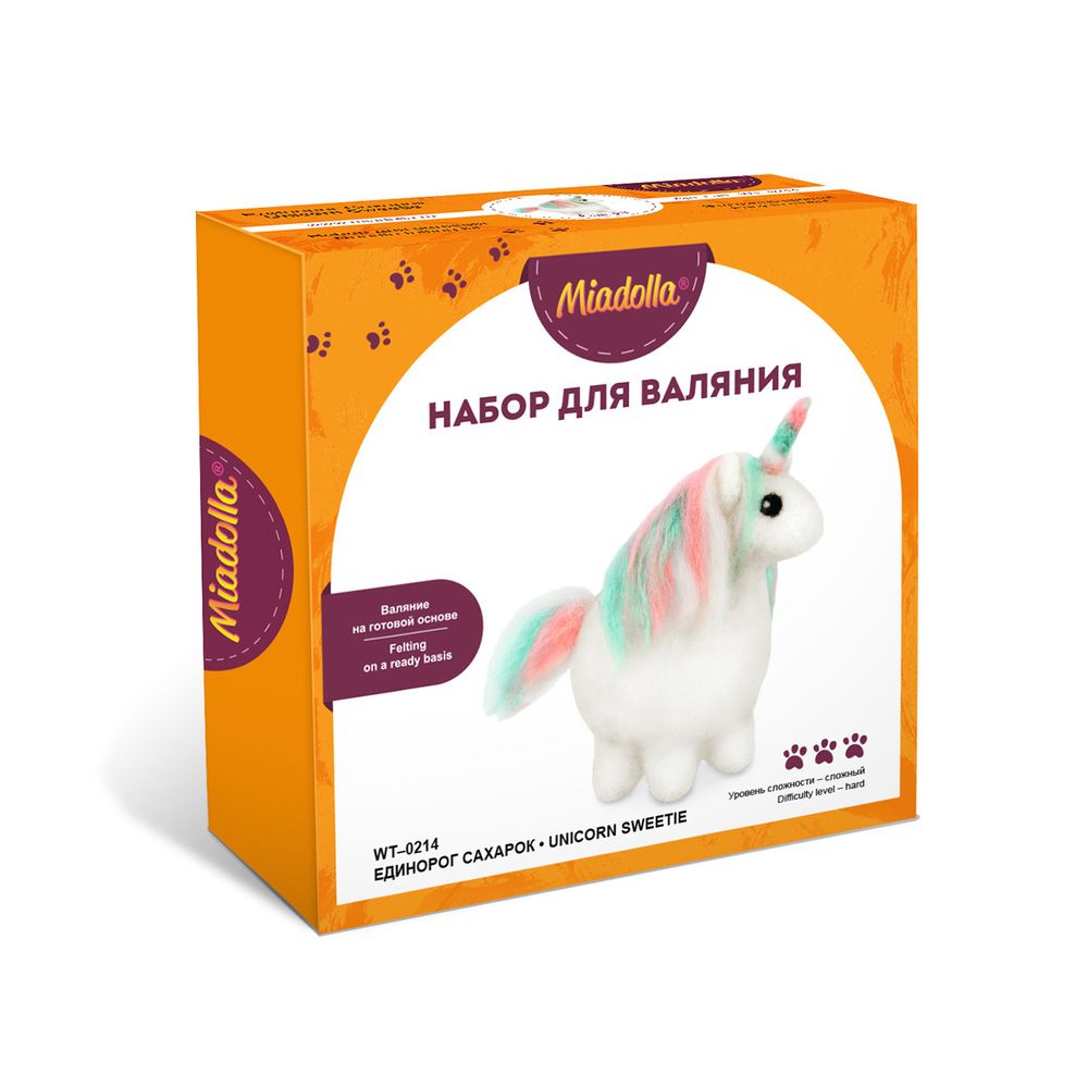 Набор для валяния Miadolla, Единорог Сахарок, 9 см, WT-0214
