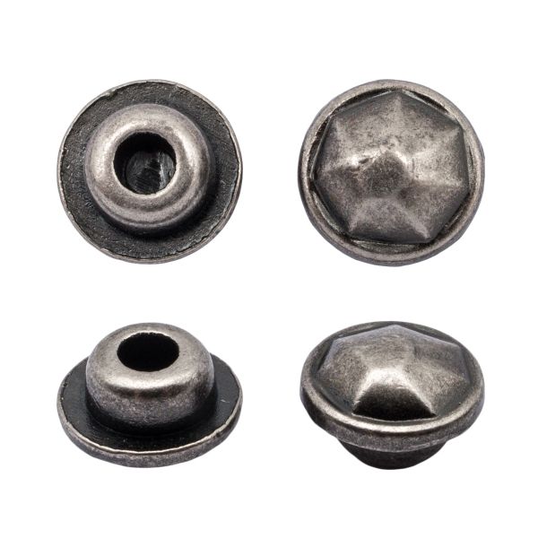 Хольнитены джинсовые ⌀8мм Страз цв.металл (без гвоздя), темное серебро BIG, 63843, 50 шт