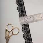 Кружево на сетке 30 мм / 13.7 метров, черный, 3AR1247