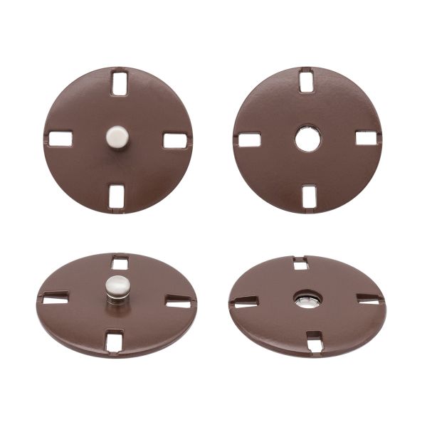 Кнопка пришивная металл ⌀21.0 мм, 10 шт, коричневый, KN13