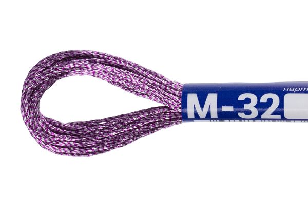 Мулине Gamma металлик, цв.М-32 сиреневый, 12 мотков по 8 метров