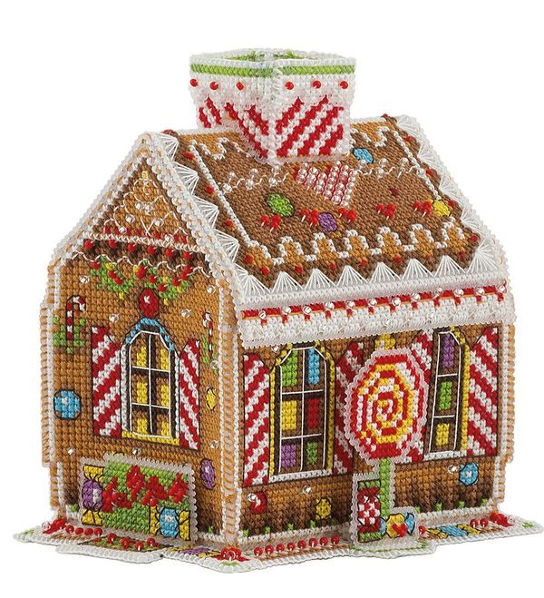 Набор для вышивания нитками Panna, Пряничный домик, 10х12 см