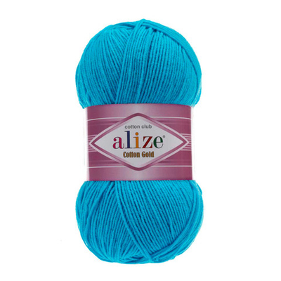 Пряжа Alize (Ализе) Cotton Gold / уп.5 мот. по 100 г, 330м, 016 океан A