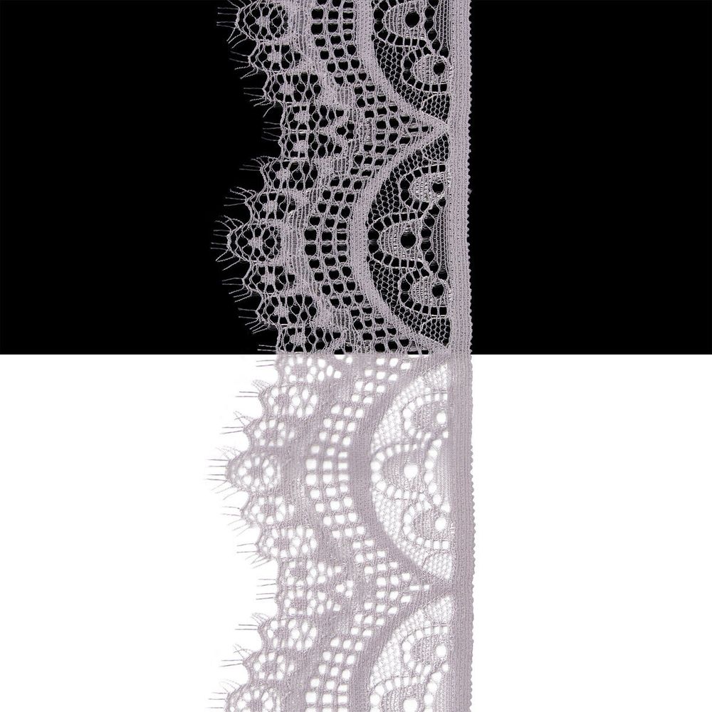 Кружево эластичное (стрейч) 60 мм / 3 метра, C154 светло-серый