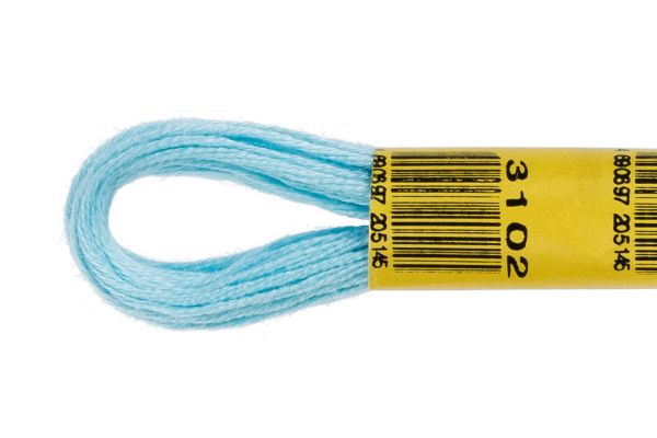 Мулине ПНК им.Кирова цв.3102 голубой, 24 мотка по 8 метров
