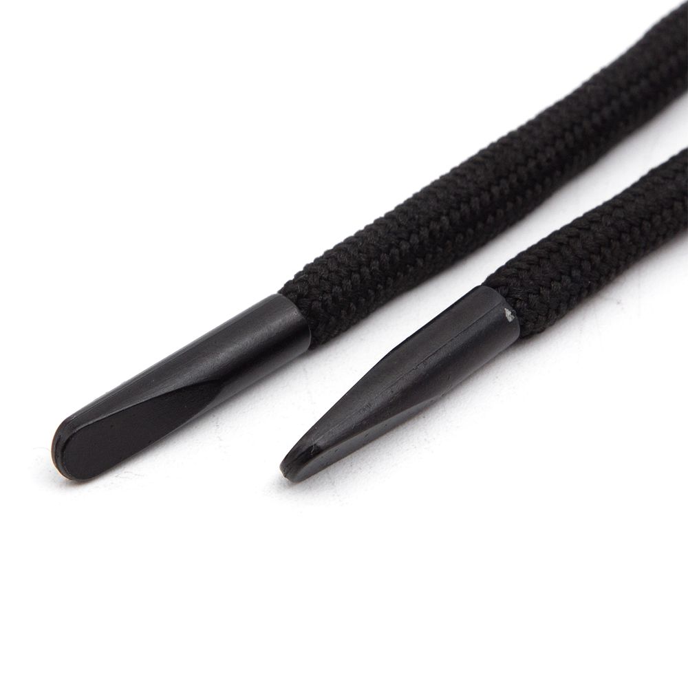 Шнурки круглые с металлическим наконечником 4.0 мм / 100 см, 1 пара (2 шт), черный, 6220-0133