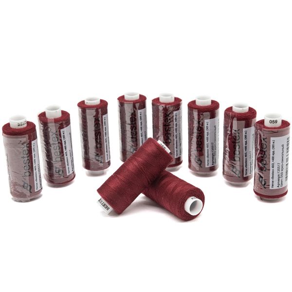 Нитки швейные бытовые Bestex 40/2, 365 м (400 ярд) / 10 кат., 059 ярко-свекольный