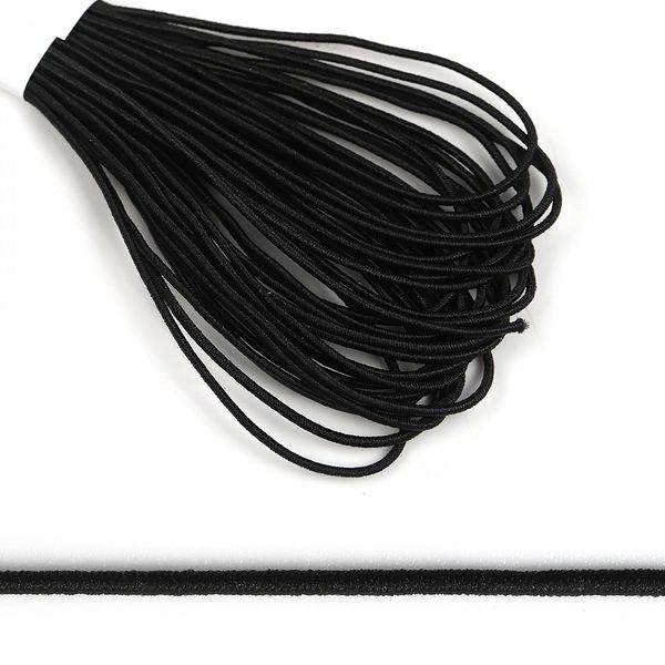 Резинка шляпная (шнур эластичный) ⌀1.0 мм / 10 метров, цв.F322 (310) черный